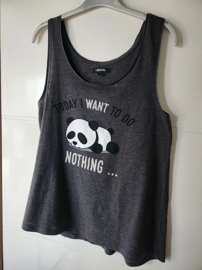Débardeur nuit pyjama gris panda Liberto
