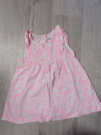 Robe blanche rose Gémo 24 mois