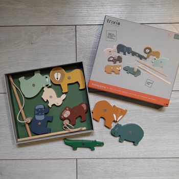 Jeu de pêche à la ligne aimanté en bois Trixie