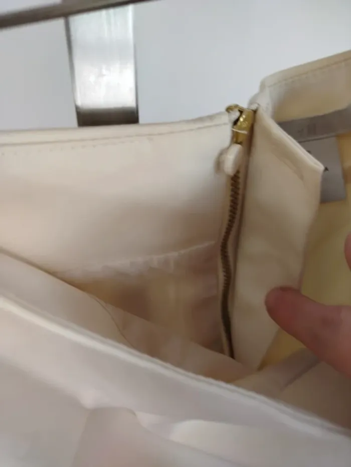 Jupe crème - H&M - blanc cassé, mini-jupe élégant habillé - taille 40 taille A611 - photo numéro 4