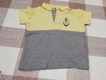 Polo 3 ans manches courtes gris/jaune Vertbaudet