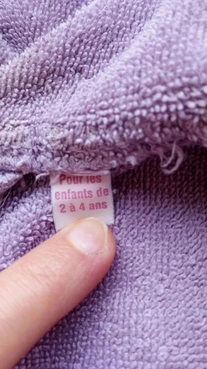 peignoir éponge cendrillon disney taille 2/4 ans - photo numéro 7