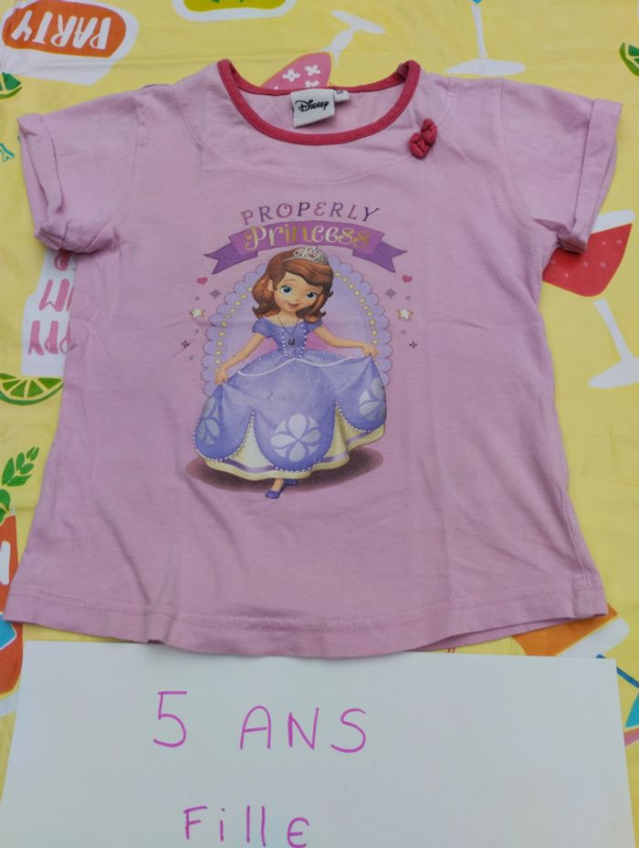 Tee-shirt manches courtes 5 ans fille Disney Sofia