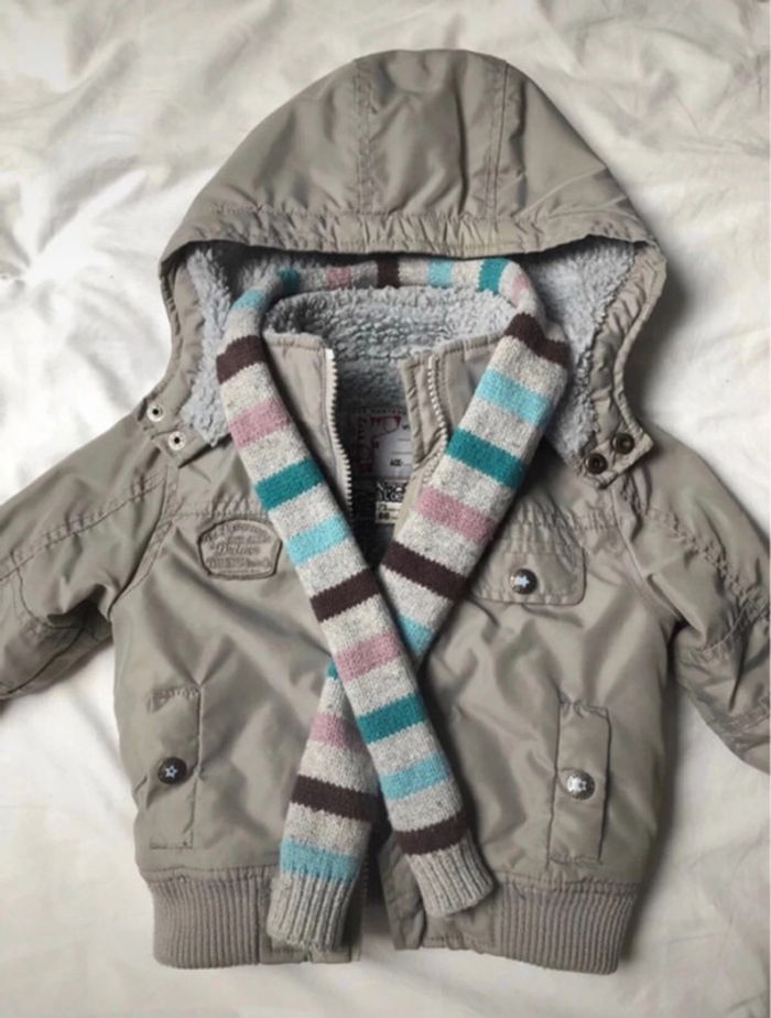 Manteau bébé garçon + bonnet et écharpe - photo numéro 2