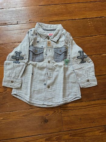 Chemise DPAM rayée bleue 18 mois