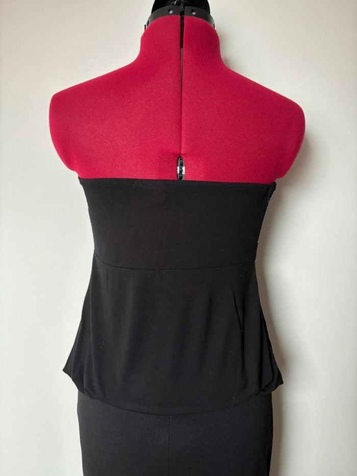 Superbe robe bustier sexy à sequins noire - photo numéro 2