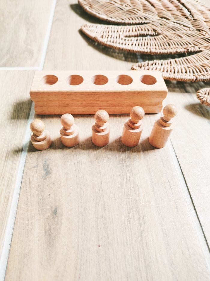 👶Bloc de cylindres-poids en bois Montessori perception dimensionnelle JB1018