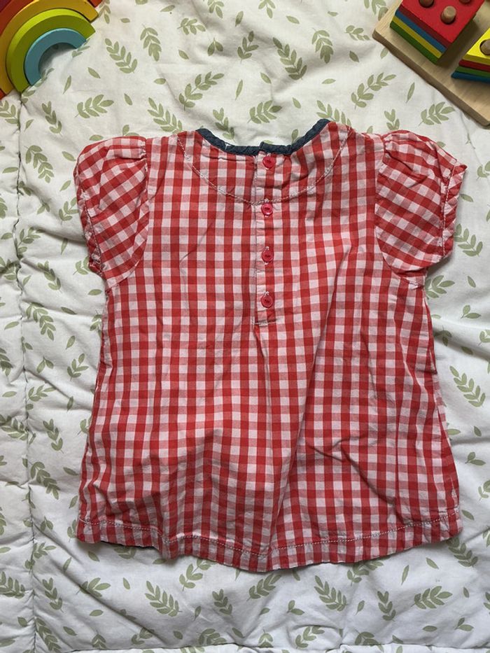 chemise manches courtes à carreaux rouge et blanc cadet rousselle 3 ans - photo numéro 5