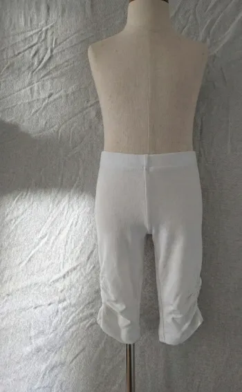 Legging court / Corsaire blanc basique - Tissaia - 3 ans