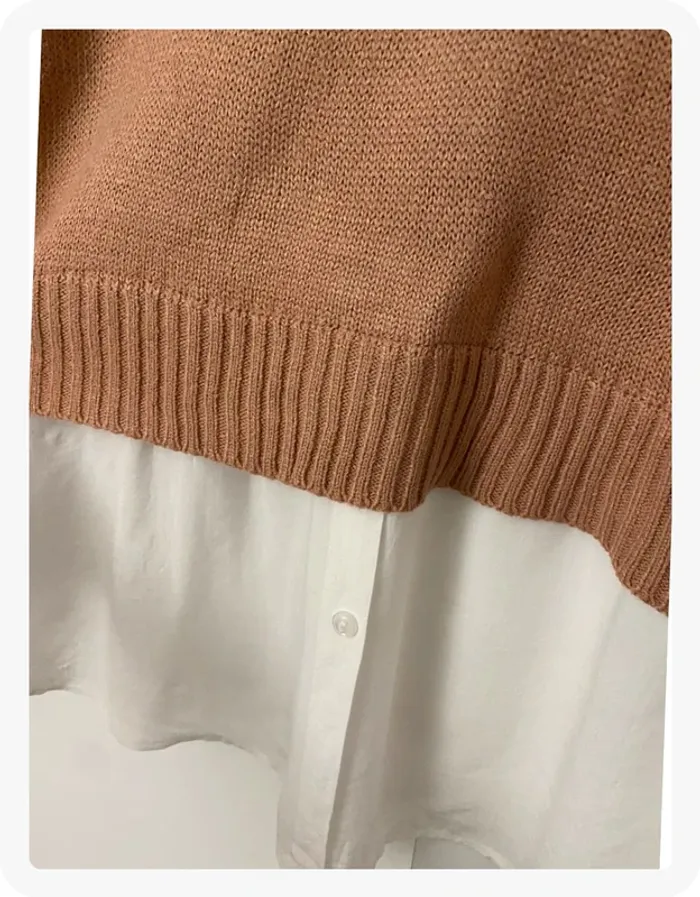Pull chemise vieux rose H&M - photo numéro 2