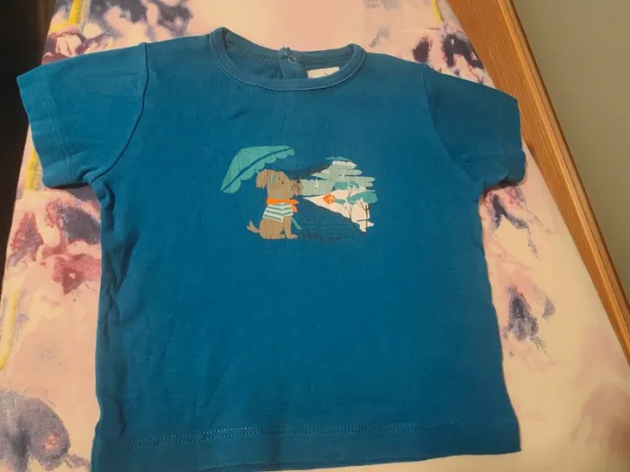 T-shirt Petit Bateau bleu