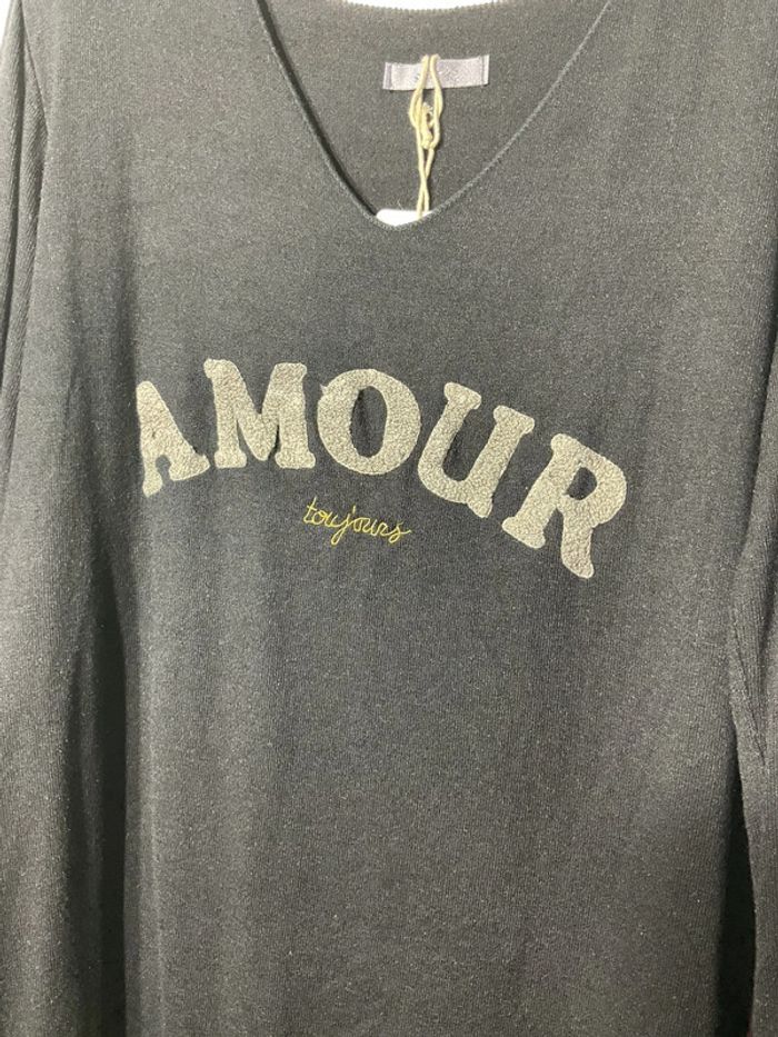 Pull « amour toujours » femme taille unique (36-40)- just me - neuf avec étiquette - photo numéro 2