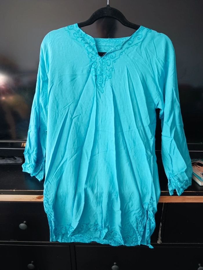 Ensemble tunique/pantalon été bleu Taille M38