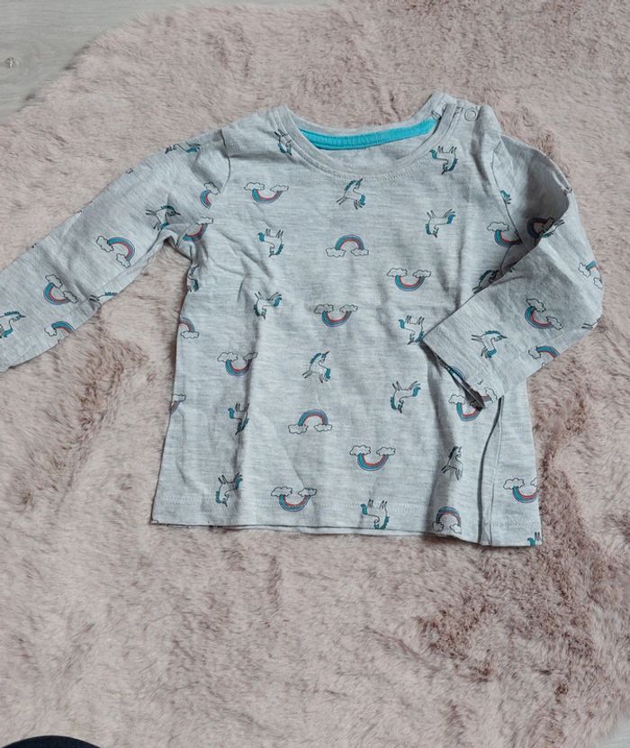 T-shirt 6/9 mois licornes