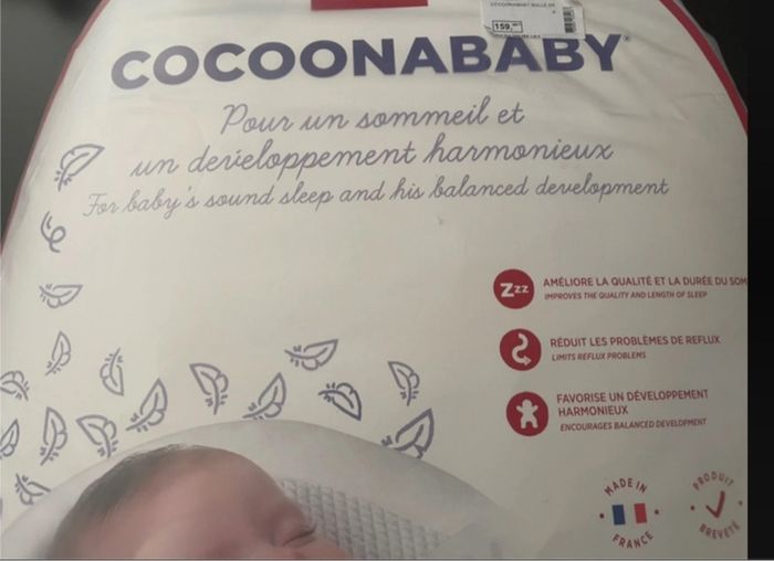 Cocoonababy® Red Castle 0-3 mois 👶 nid ergonomique bébé + drap housse blanc, made in France - photo numéro 2