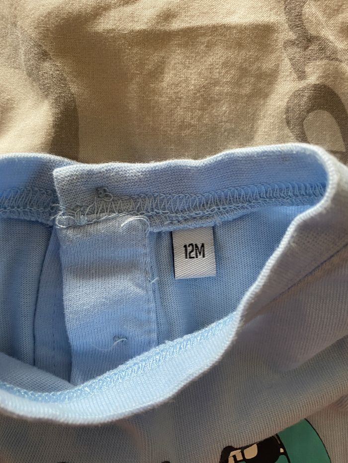 T-shirt bleu ciel manches longues 12 mois - photo numéro 3