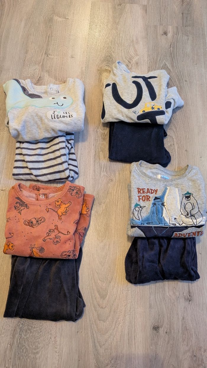 Lot 4 pyjamas velours garçon 3 ans