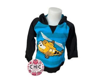 Pull Bleu et Noir - Topomini - Taille 18/24 mois - Parfait État.