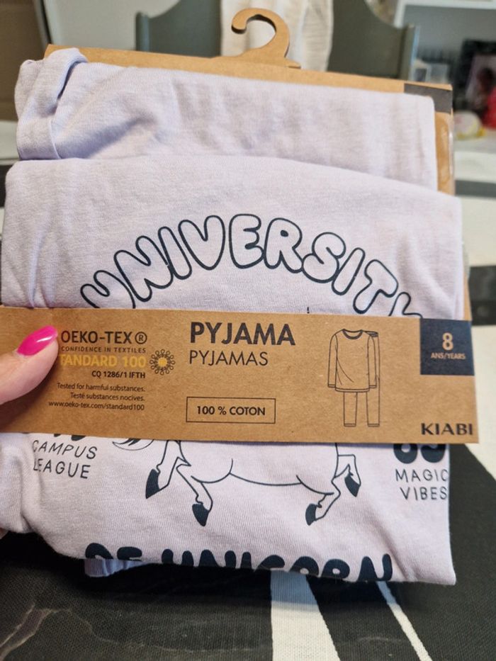 Pyjama 8 ans mauve coton kiabi
