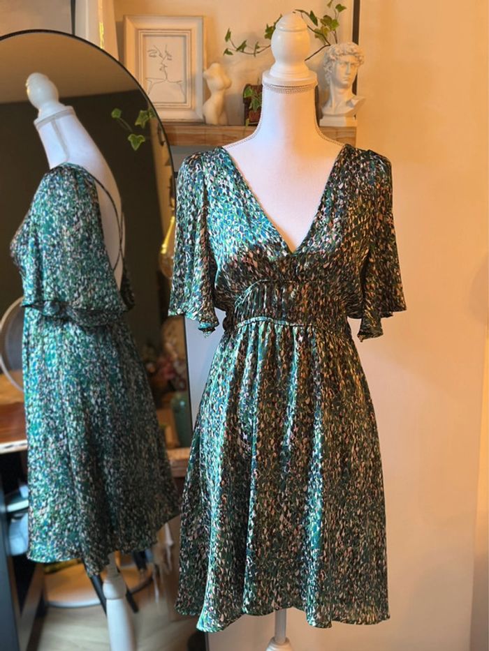 Robe verte à motifs dos nu taille S/M – Peace n’Love - photo numéro 6