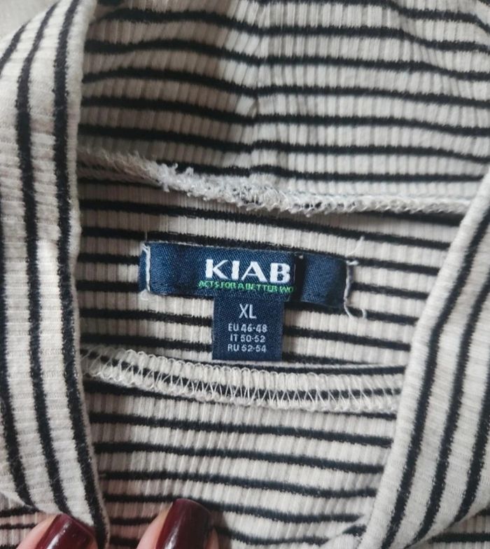 Haut rayé noir et blanc – Manches longues – Col montant – Taille L – Kiabi - photo numéro 5