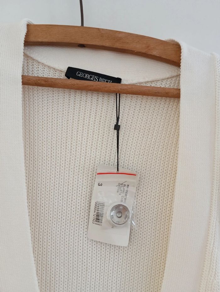 Robe / gilet maille écru ceinturé Georges Rech - photo numéro 10