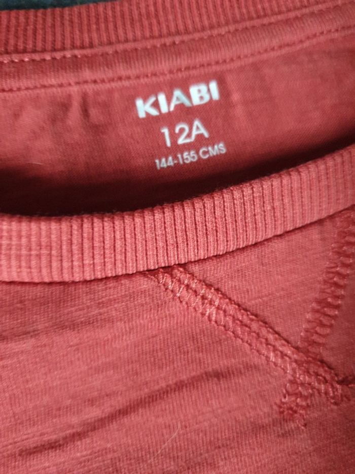 Tee-shirt manches longues garçon Taille 12 ans rouge brique - photo numéro 3
