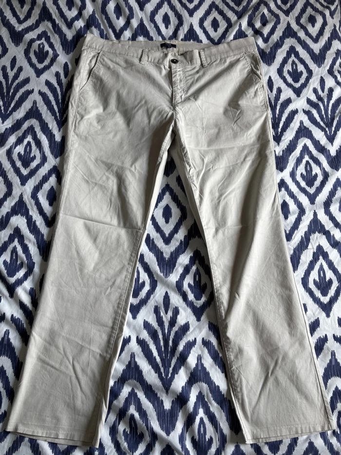 Pantalon homme beige clair taille 54 (3XL) regular fit droit– Kiabi – coton stretch - photo numéro 2
