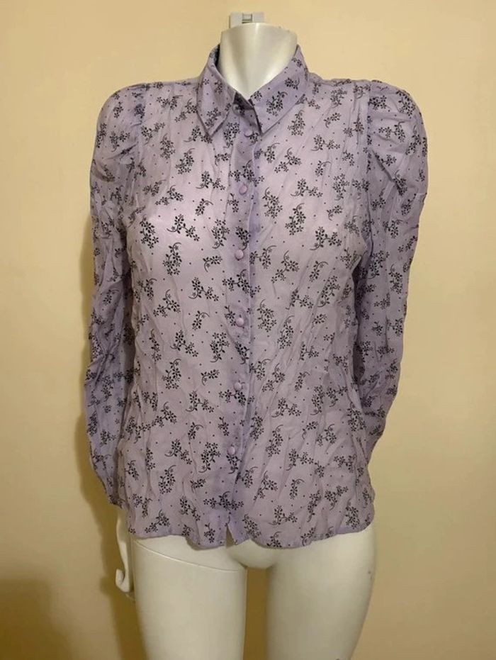 💜 Chemise lila & noir Stradivarius Taille M 🖤