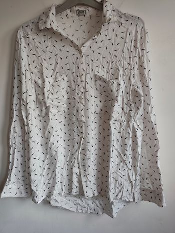 Chemise blanche imprimée plumes – Taille S – Pimkie