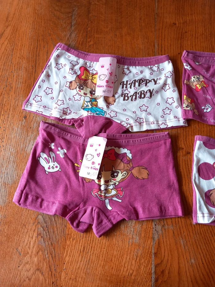 🚼lot 4 culottes boxers fille Neuf coton 6ans - photo numéro 3