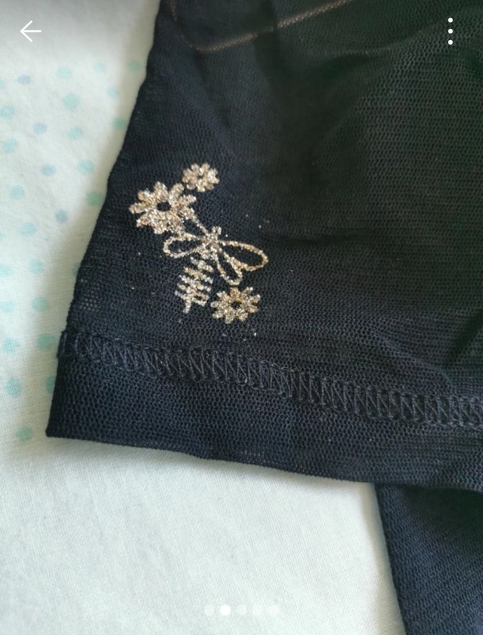 Haut résille manches courtes bleu foncé - photo numéro 2