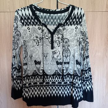 👕 Blouse col tunisien à motif taille 40 👕
