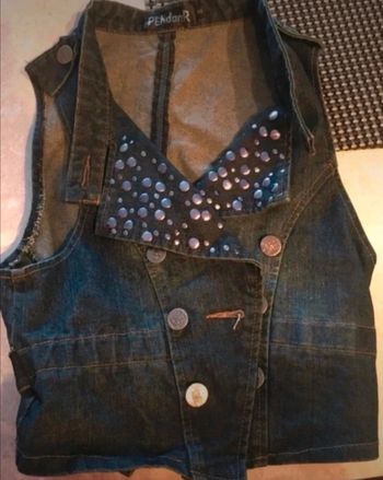 Veste en jean sans manches femme S 36 NEUVE