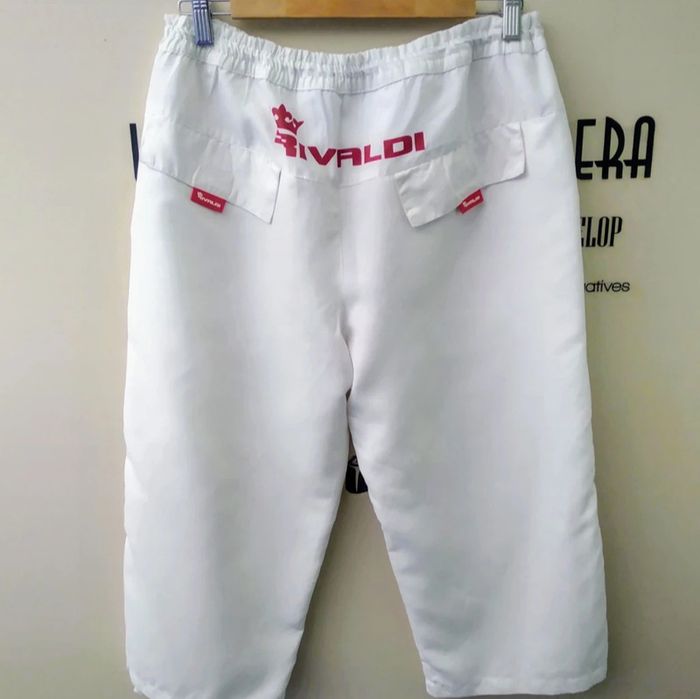 Pantacourt léger homme été blanc et rouge Rivaldi - photo numéro 2