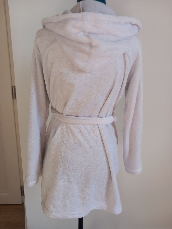 Peignoir peluche blanc avec capuche - photo numéro 4