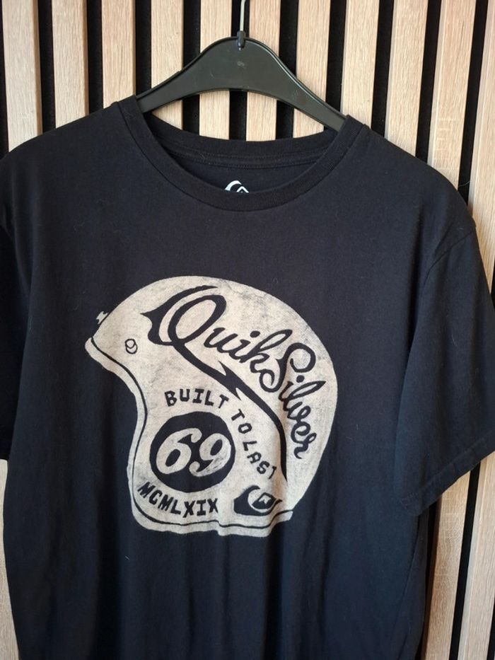 Tee shirt Quiksilver noir imprimé beige T XS - photo numéro 2