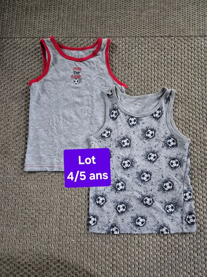 Lot de 2 débardeurs football - 4/5 ans - photo numéro 1