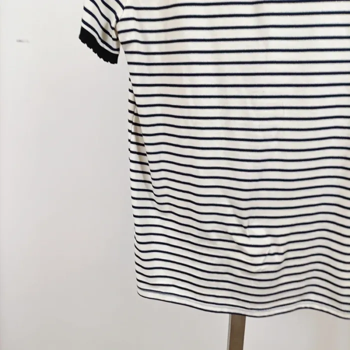 T-shirt rayé col contrasté bleu marine noir et blanc – WE – taille M A1271 - photo numéro 8