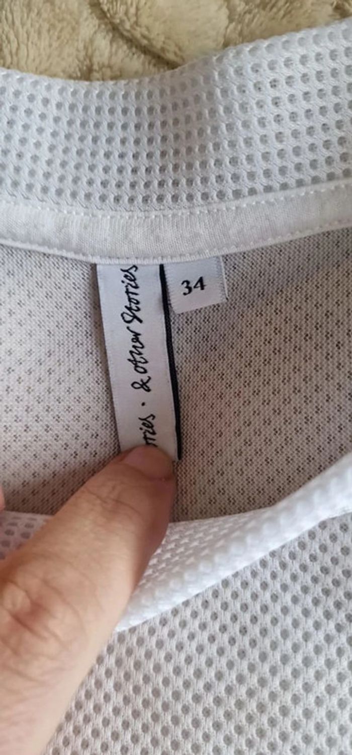 Top blanc & Other Stories manches longues transparent taille 34 - photo numéro 2