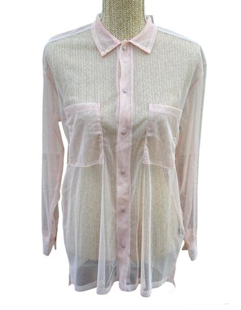 Chemise Undiz transparente crawfordiz rose smoke Taille XS Neuf et Authentique 
