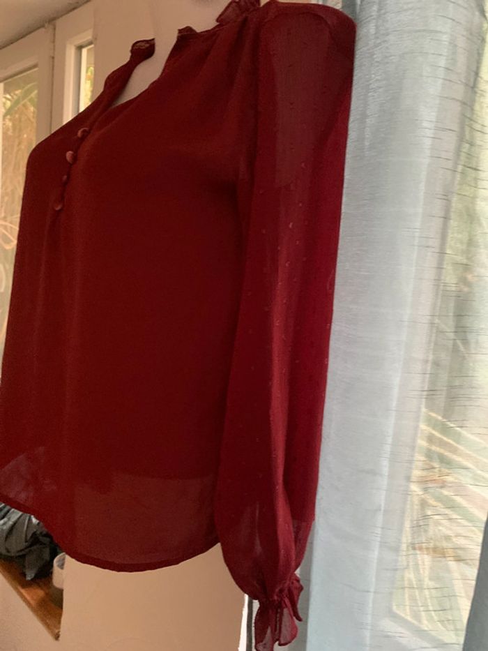 Blouse Kiabi bordeaux taille 38 manches longues - photo numéro 8