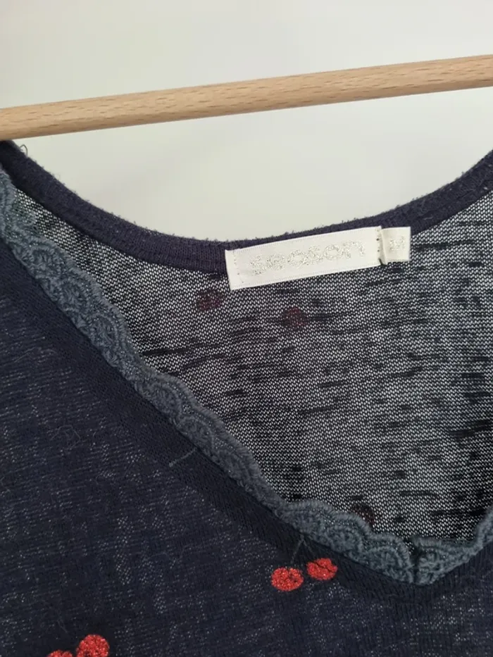 Blouse / Tee-shirt manche courte cerises - photo numéro 3