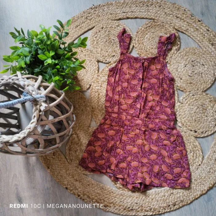 🌺👧 Combi-short fleurie – Du Pareil Au Même – 4 ans / 104 cm – Parfait état