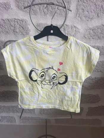 Tee shirt croc top fille le roi lion 6 ans jaune mc disney