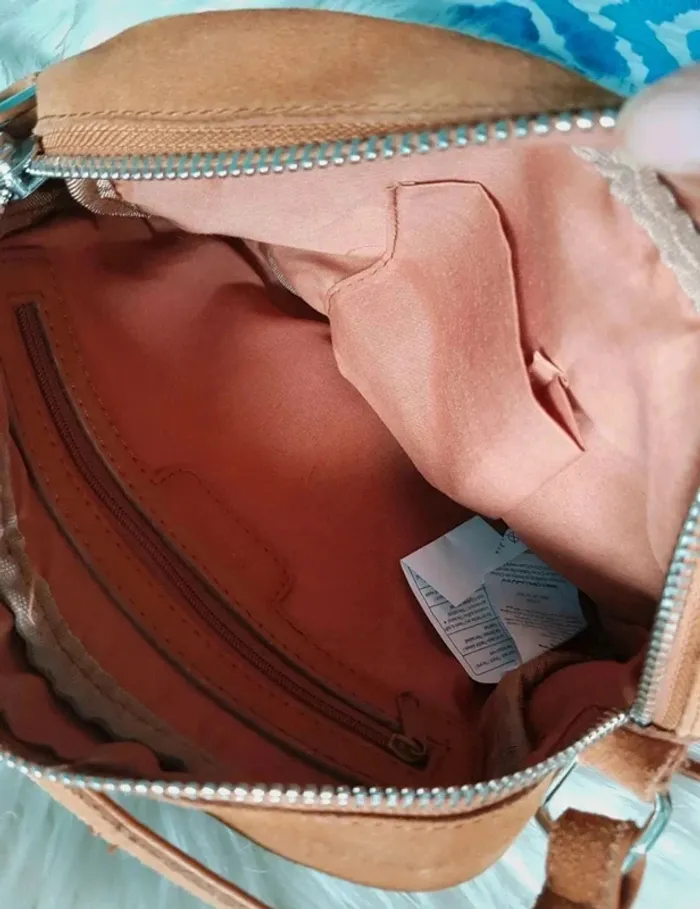 👜Magnifique petit sac en croute de cuir camel pimkie neuf jamais porté - photo numéro 10
