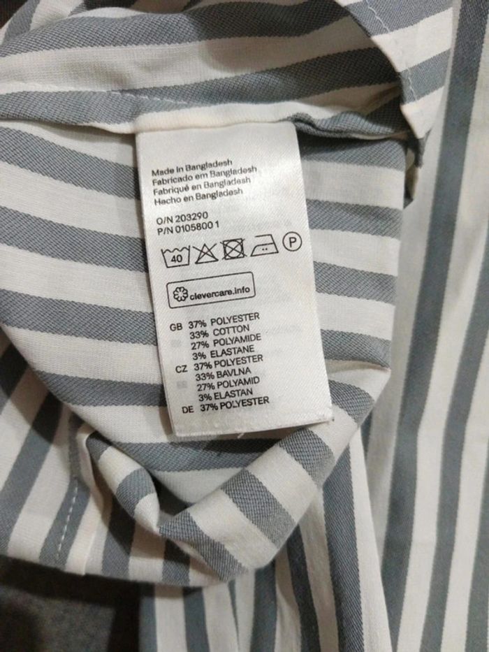 C43 chemise rayé gris H&M 38 - photo numéro 4