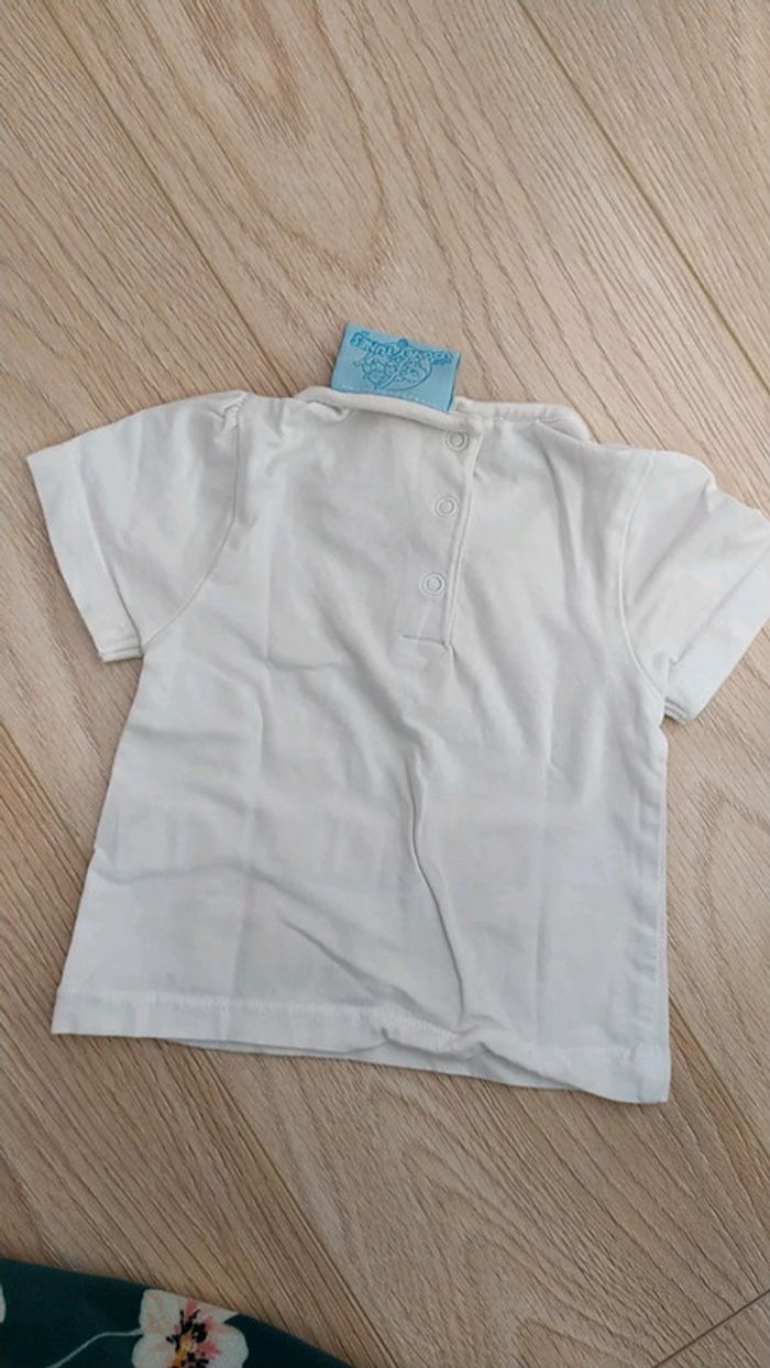 T-shirt MC titi 3 mois oiseau coeur arc en ciel - photo numéro 4