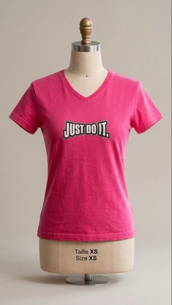 Nike - T-shirt "Just Do It" Vintage - Taille XS - Rose Fuchsia - Vintage