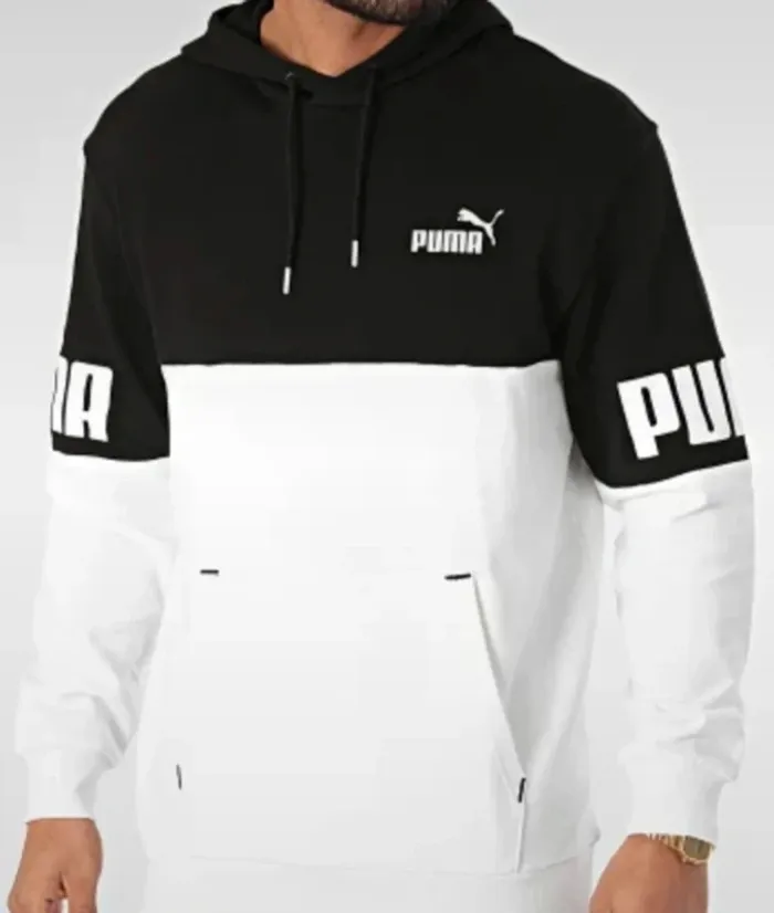 🏋🏼sweat à capuche homme Streetwear Puma noir et blanc taille M 38